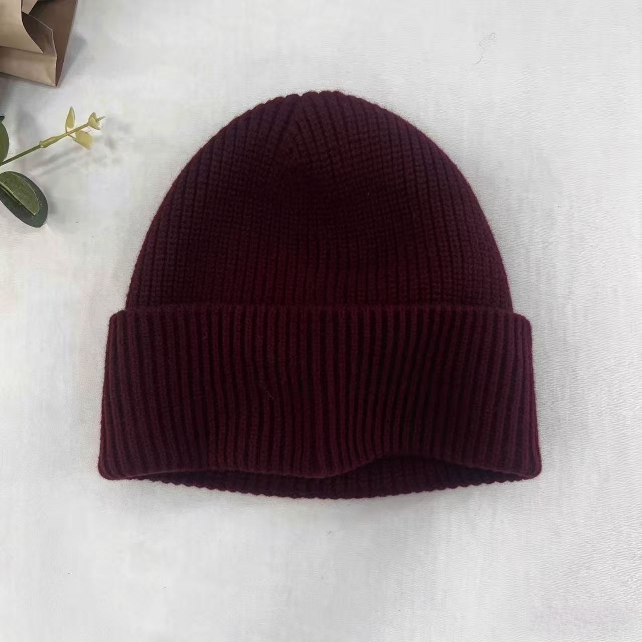 Navy Blue Ribbed Knit Thermal  - Beanie Cuffed Knit avis et prix