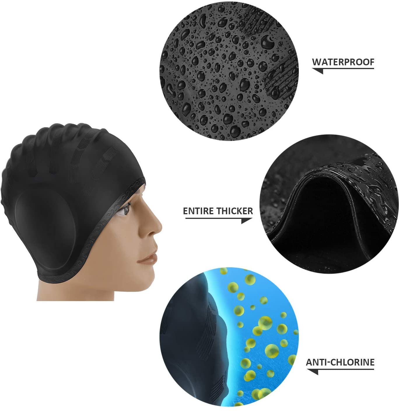 Adults Swimming Caps Men Women - Swim Hat Silicone avis et prix