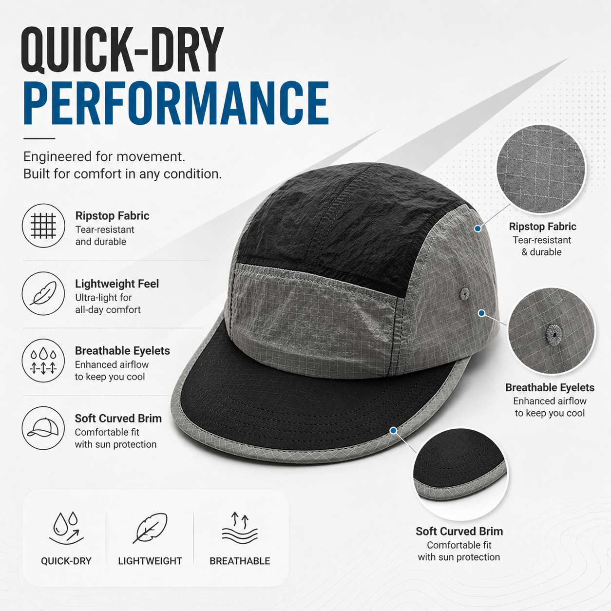 Unisex 5 Panel Camp Cap Ripsto - Corduroy Cap 5 Panel avis et prix