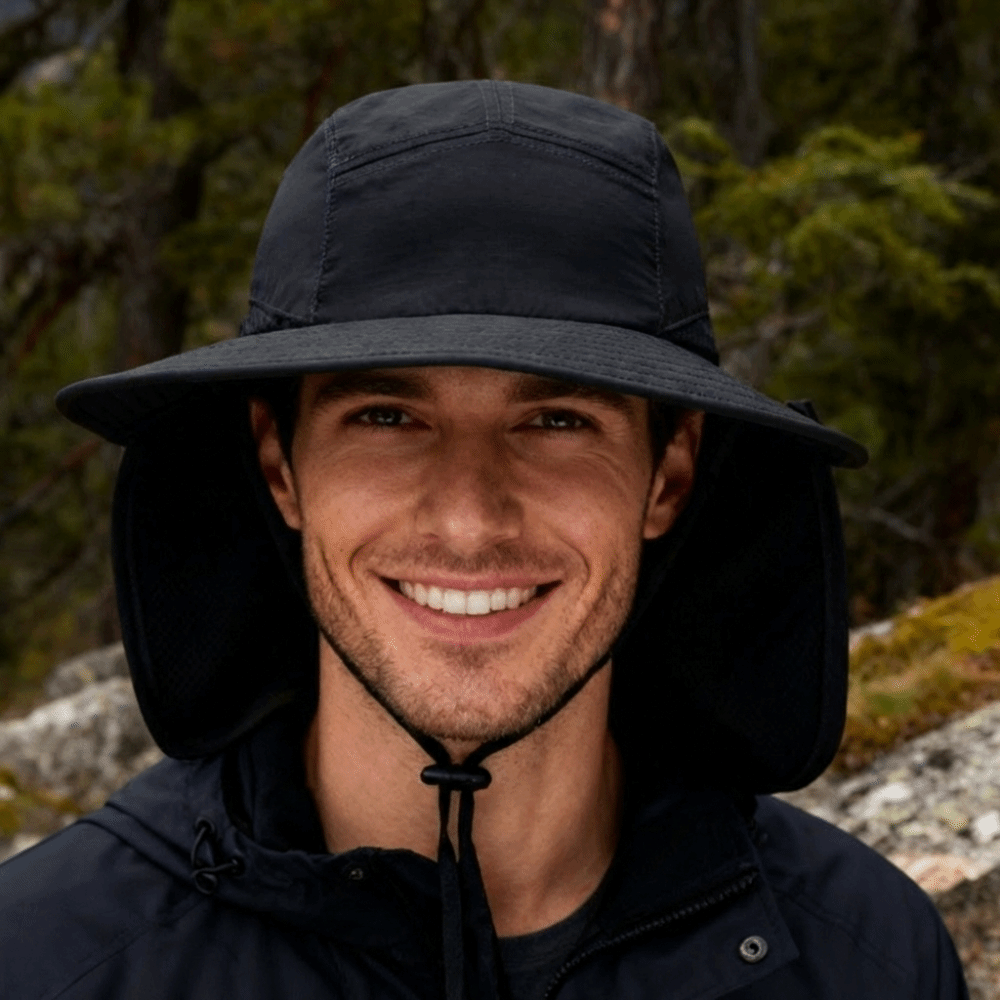 Fashion Wide Brim Outdoor Sun  - Bucket Hat Cotton avis et prix