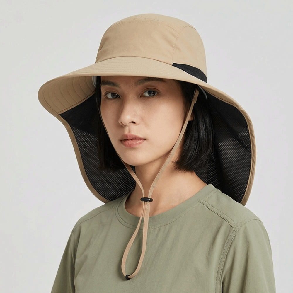 Fashion Wide Brim Outdoor Sun  - Bucket Hat Cotton avis et prix