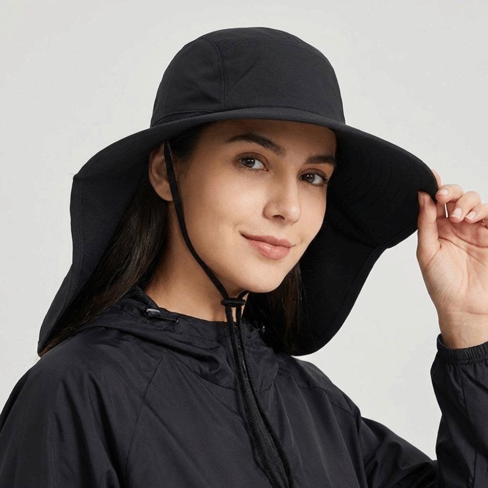 Fashion Wide Brim Outdoor Sun  - Bucket Hat Cotton avis et prix