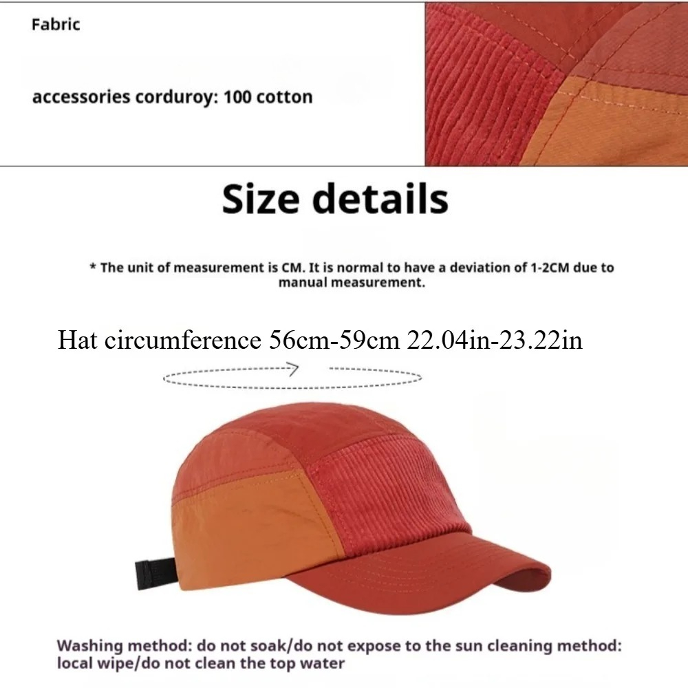 5 Panel Street Style Workwear  - Corduroy Cap 5 Panel avis et prix