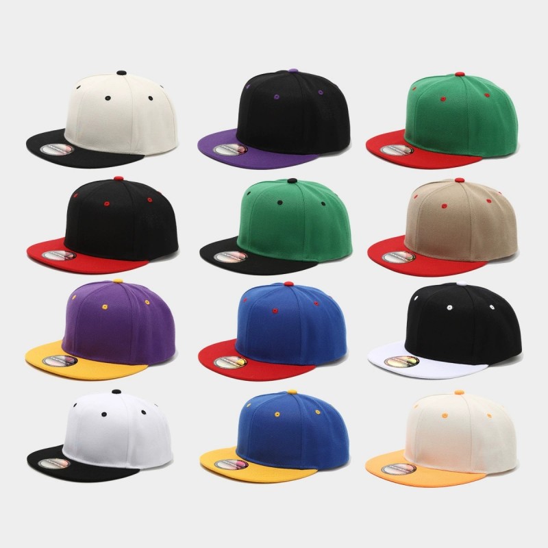Two-Tone Color-Blocking Hip-Ho - Snapback Hat Flat avis et prix