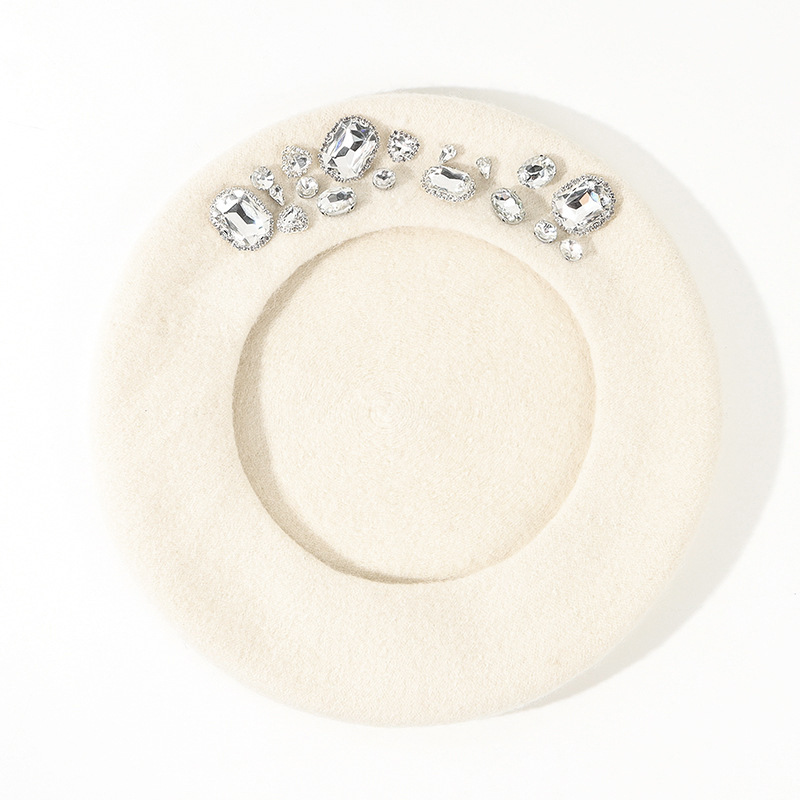 Stunning Rhinestone Wool Beret - Beret French Wool avis et prix