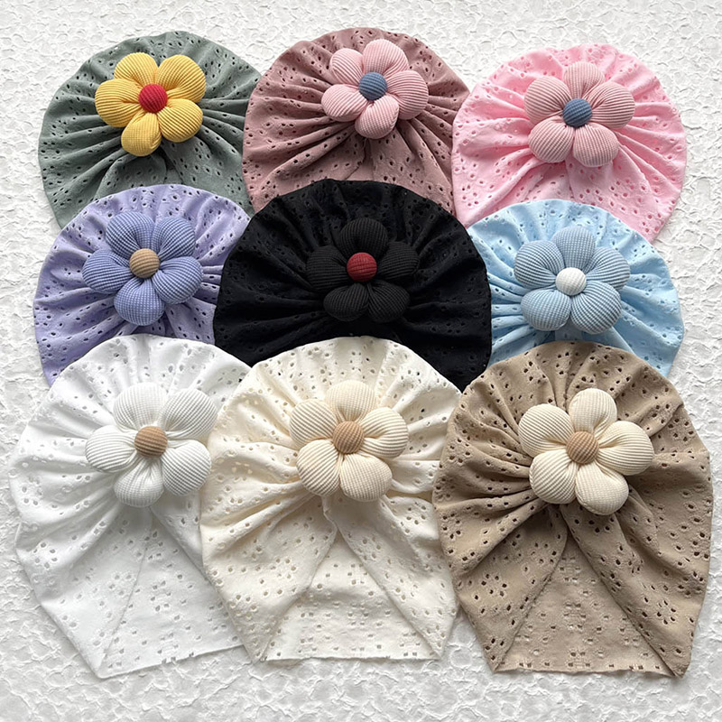 3D Flower Baby Turban Cap Summ - Dad Hat Cotton avis et prix