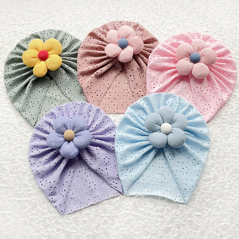 3D Flower Baby Turban Cap Summ - Dad Hat Cotton avis et prix