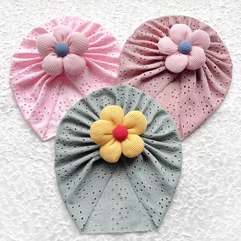 3D Flower Baby Turban Cap Summ - Dad Hat Cotton avis et prix