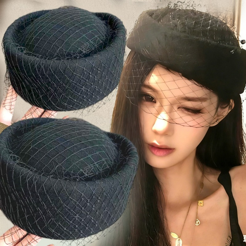 Fashion Mesh Flat Top Beret Ha - Beret French Wool avis et prix