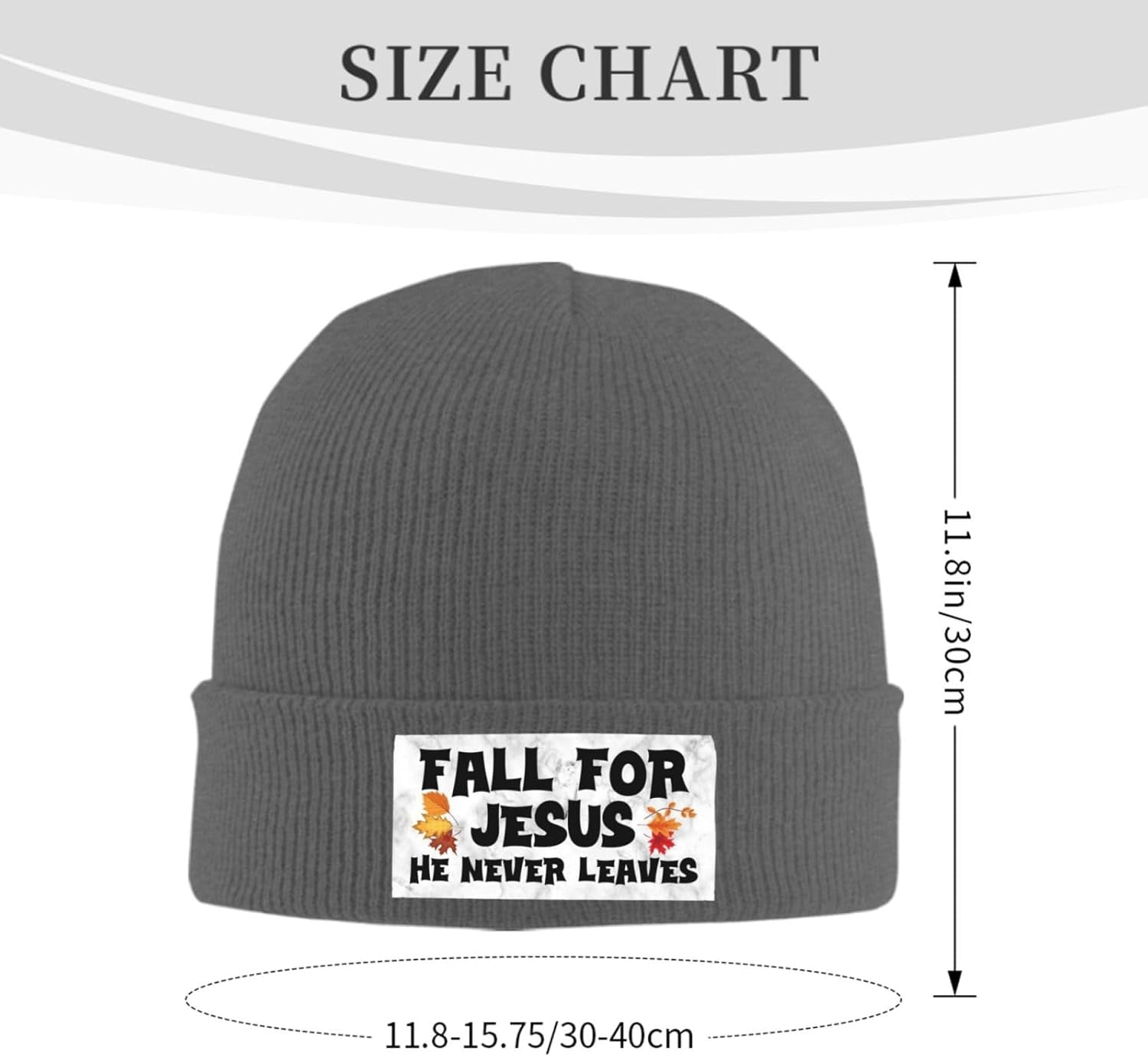 Fall For Jesus He Never Leaves - Beanie Cuffed Knit avis et prix