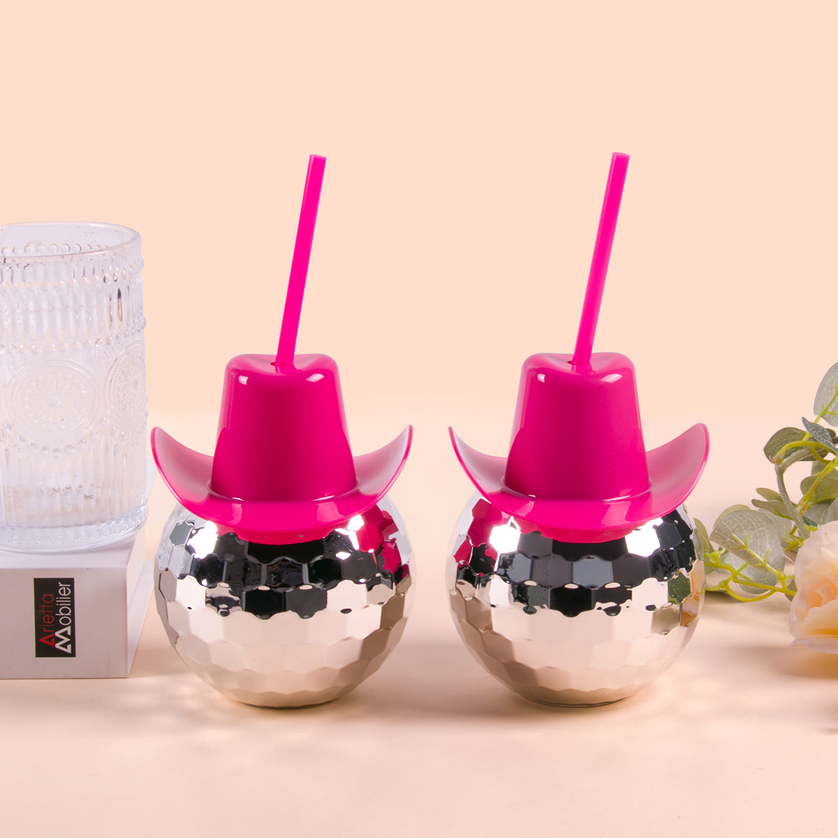 Disco Ball Cups Cowboy hat Dis - Cowboy Hat Straw avis et prix