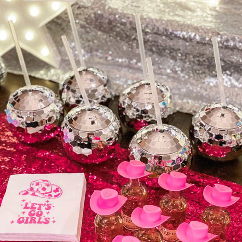 Disco Ball Cups Cowboy hat Dis - Cowboy Hat Straw avis et prix