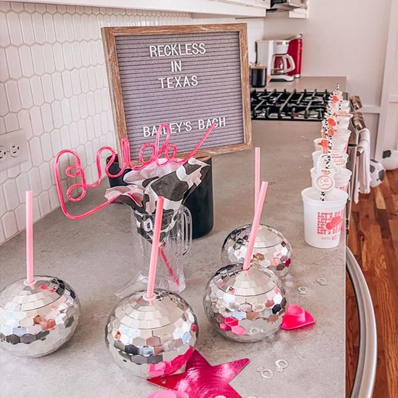 Disco Ball Cups Cowboy hat Dis - Cowboy Hat Straw avis et prix