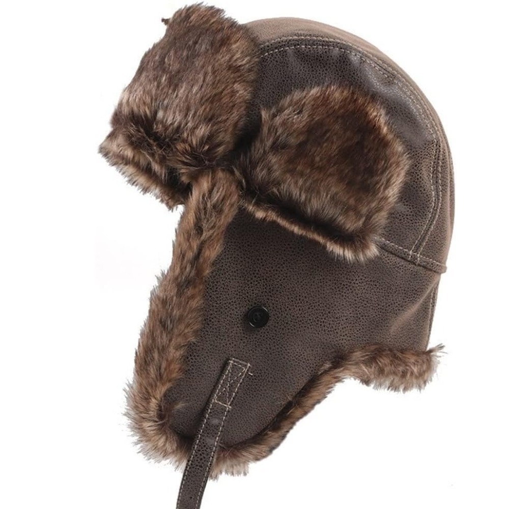 New Leather Winter Trapper Hat - Trapper Hat Ear Flap avis et prix