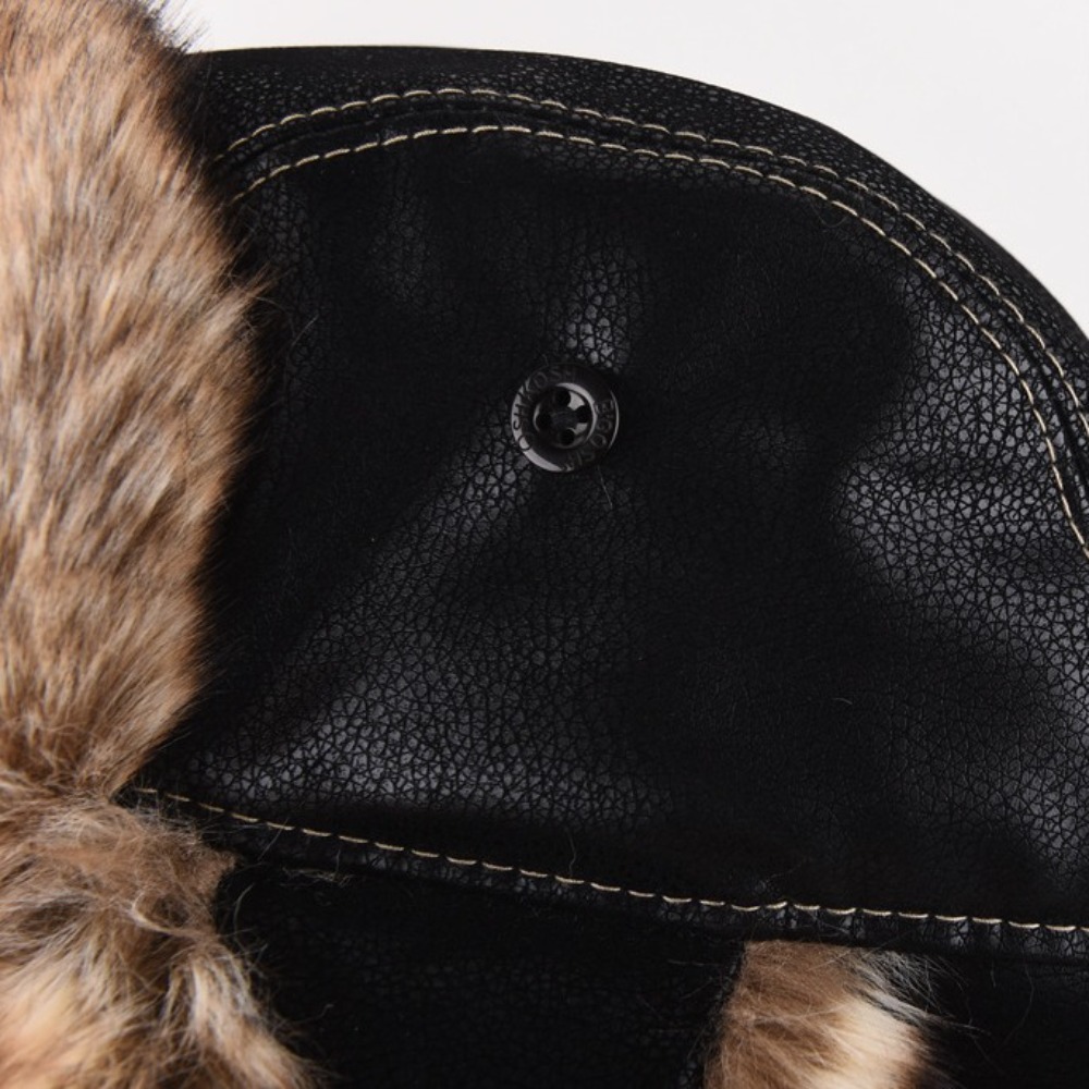 New Leather Winter Trapper Hat - Trapper Hat Ear Flap avis et prix