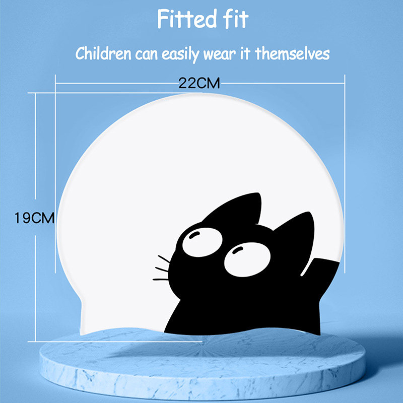 Cute Cat Swimming Cap For Long - Swim Hat Silicone avis et prix