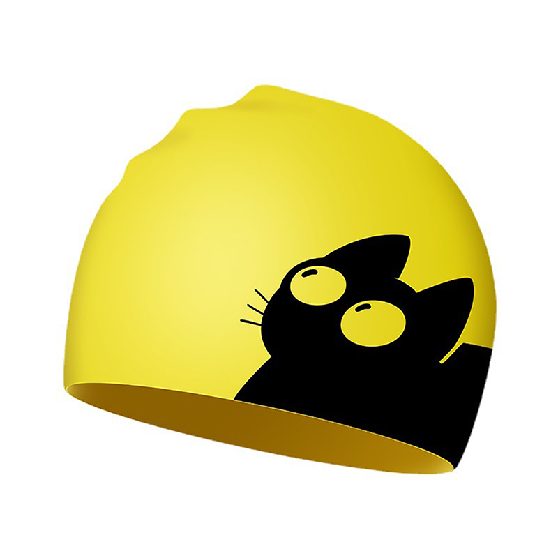 Cute Cat Swimming Cap For Long - Swim Hat Silicone avis et prix