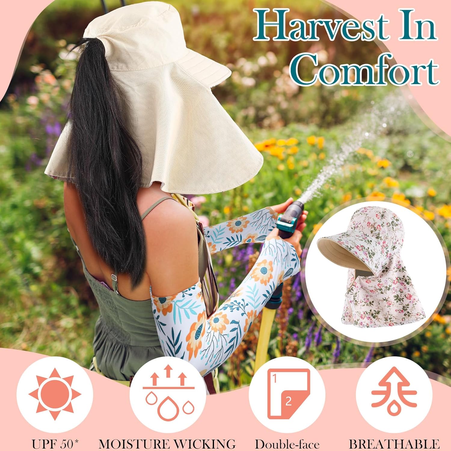 2 Pcs Floral Garden Hat for Wo - Visor Sun Hat avis et prix