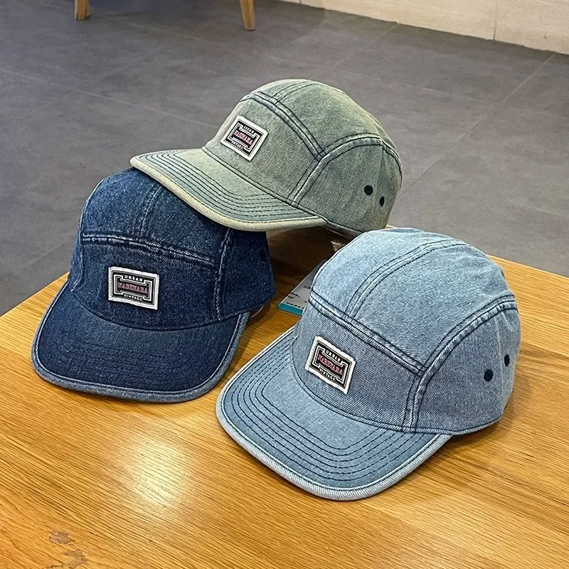 Vintage Flat Brim Denim Baseba - Corduroy Cap 5 Panel avis et prix