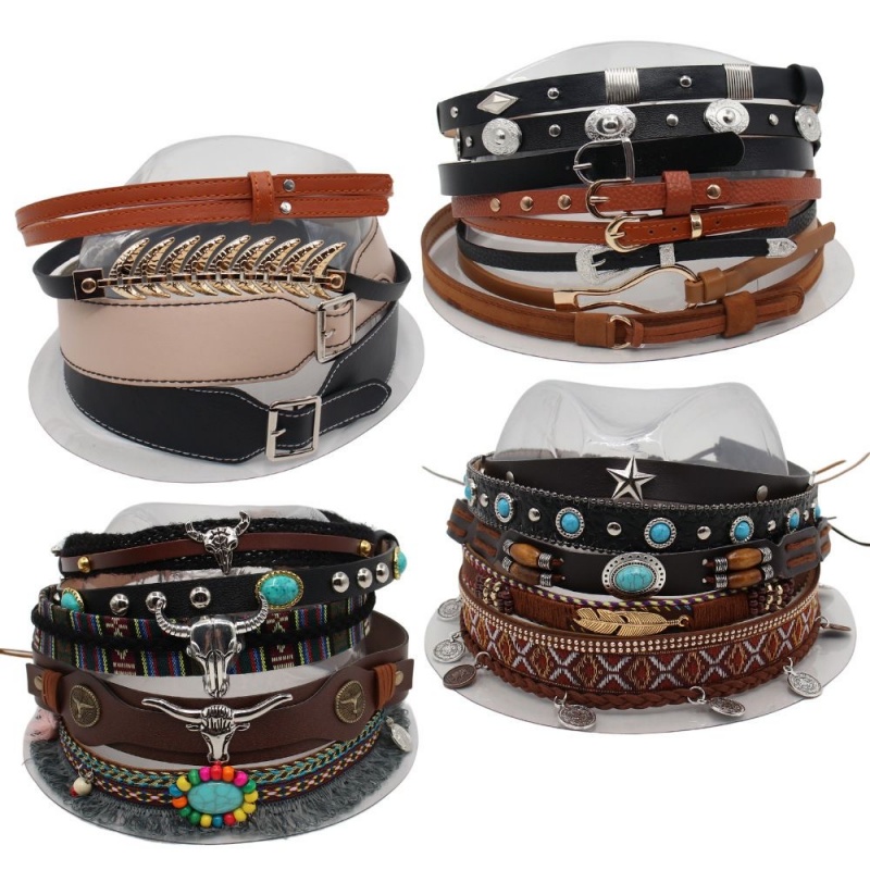 Retro Ethnic Style Belt, Headb - Cowboy Hat Straw avis et prix