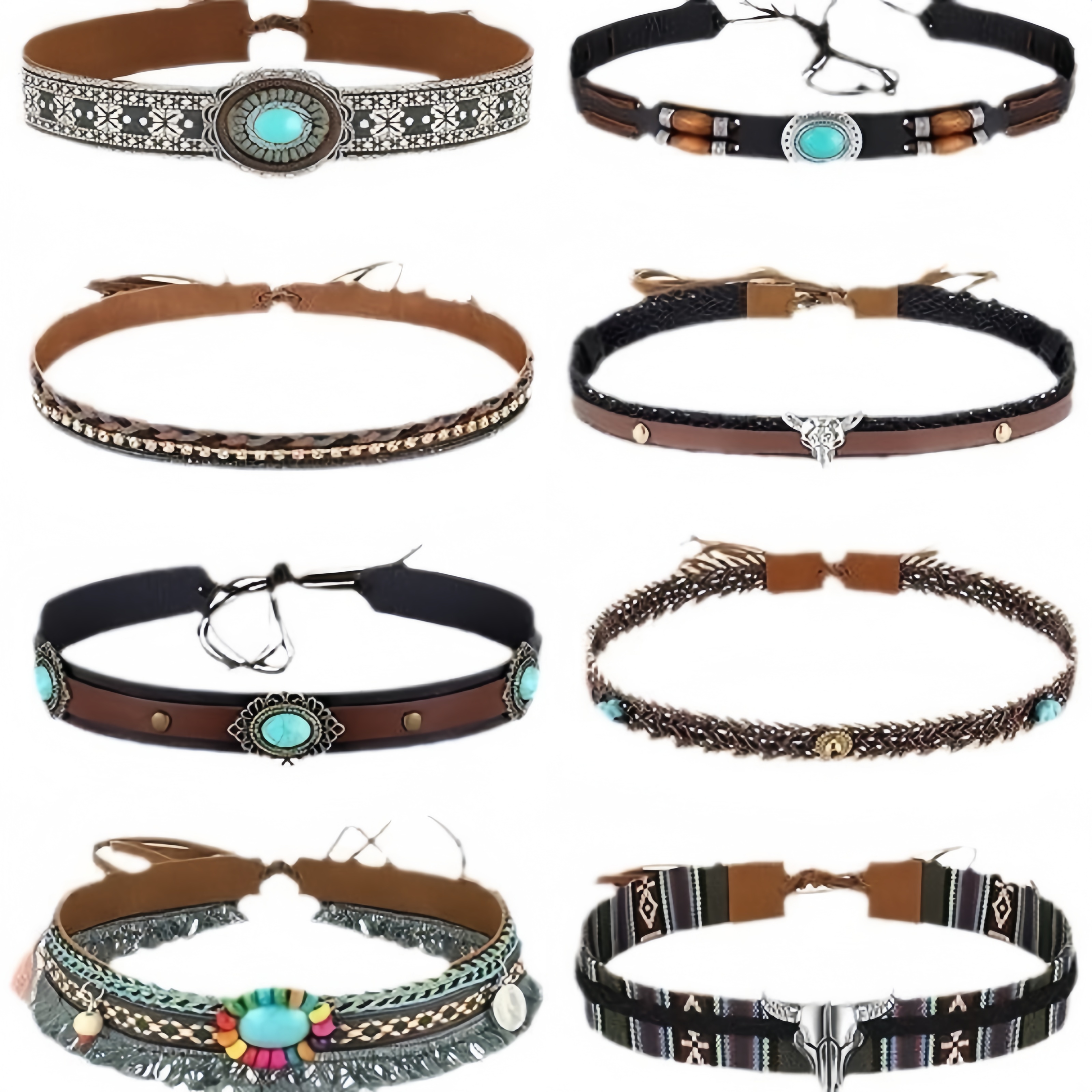 Retro Ethnic Style Belt, Headb - Cowboy Hat Straw avis et prix