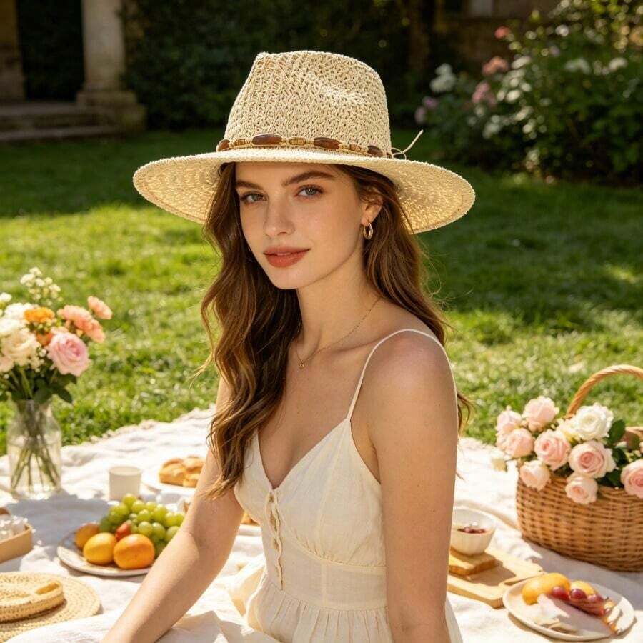 Wide Brim Straw Hat For Women  - Sun Hat Wide Brim avis et prix