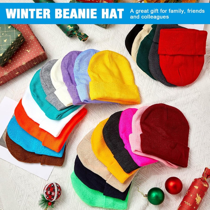 1pc Winter Warm Thick Beanie H - Beanie Cuffed Knit avis et prix
