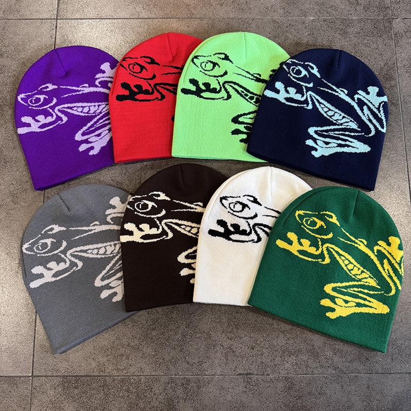 Tree Frog Print Beanie Men Wom - Beanie Cuffed Knit avis et prix