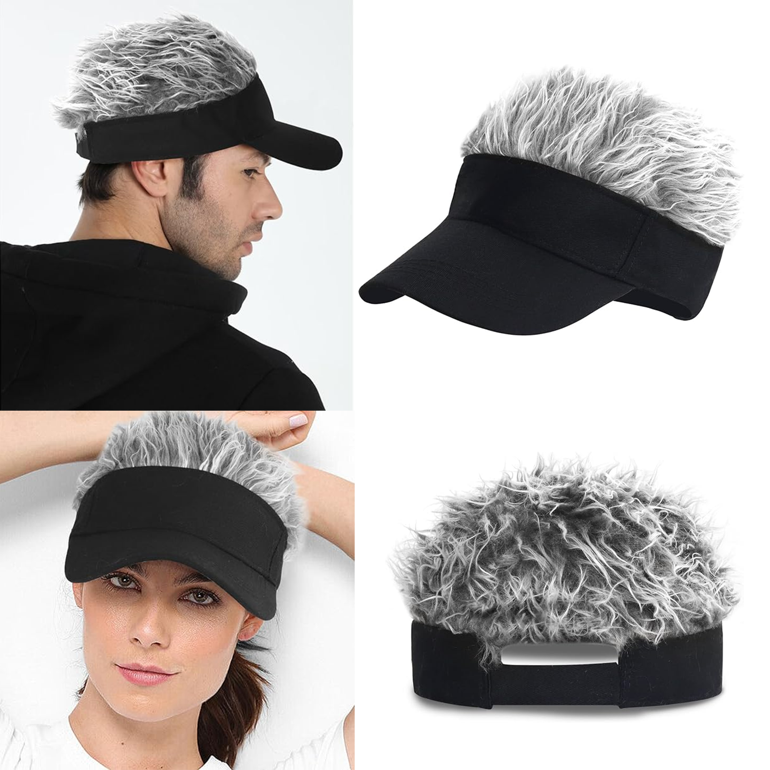 Men's Visor with Hair Fake Hai - Visor Sun Hat avis et prix