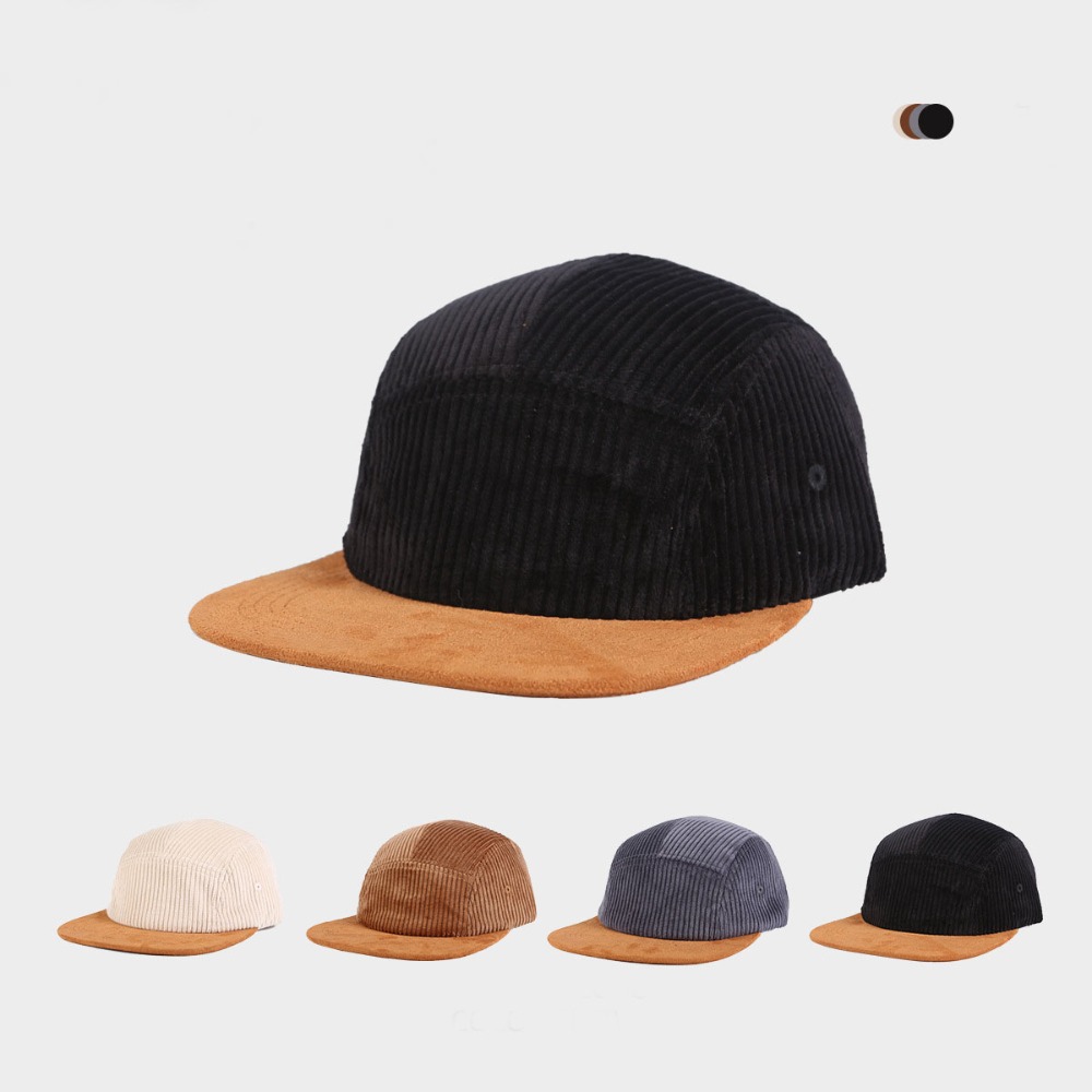Versatile Retro Flat Brim Base - Corduroy Cap 5 Panel avis et prix
