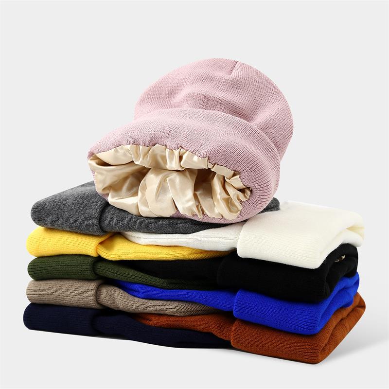 Unisex Satin Lined Anti Static - Beanie Cuffed Knit avis et prix