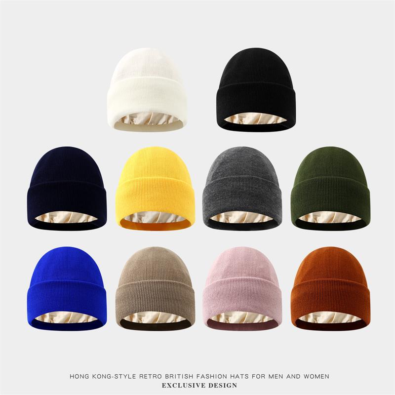 Unisex Satin Lined Anti Static - Beanie Cuffed Knit avis et prix