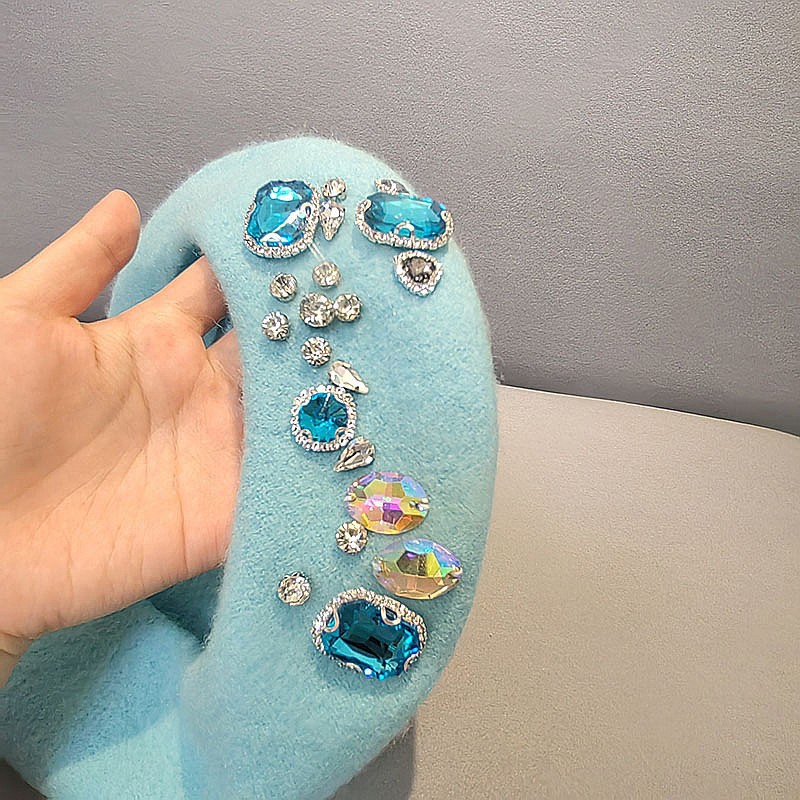 French Beret Thick Rhinestone  - Beret French Wool avis et prix