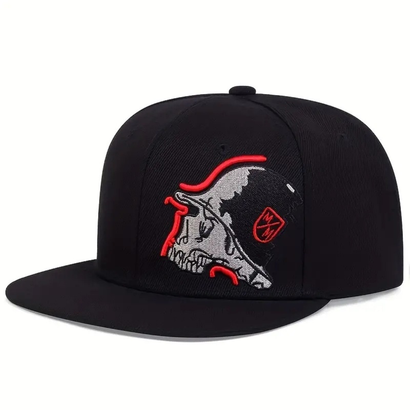 Unisex Skeleton Embroidery Bas - Snapback Hat Flat avis et prix