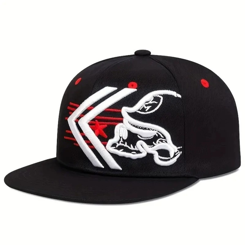 Unisex Skeleton Embroidery Bas - Snapback Hat Flat avis et prix