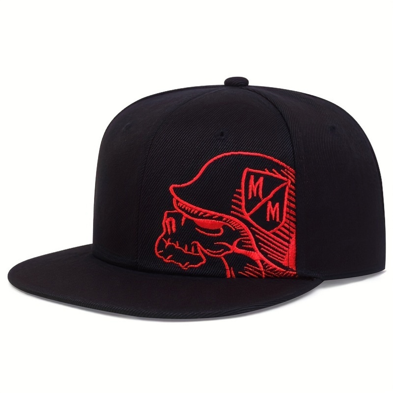 Unisex Skeleton Embroidery Bas - Snapback Hat Flat avis et prix