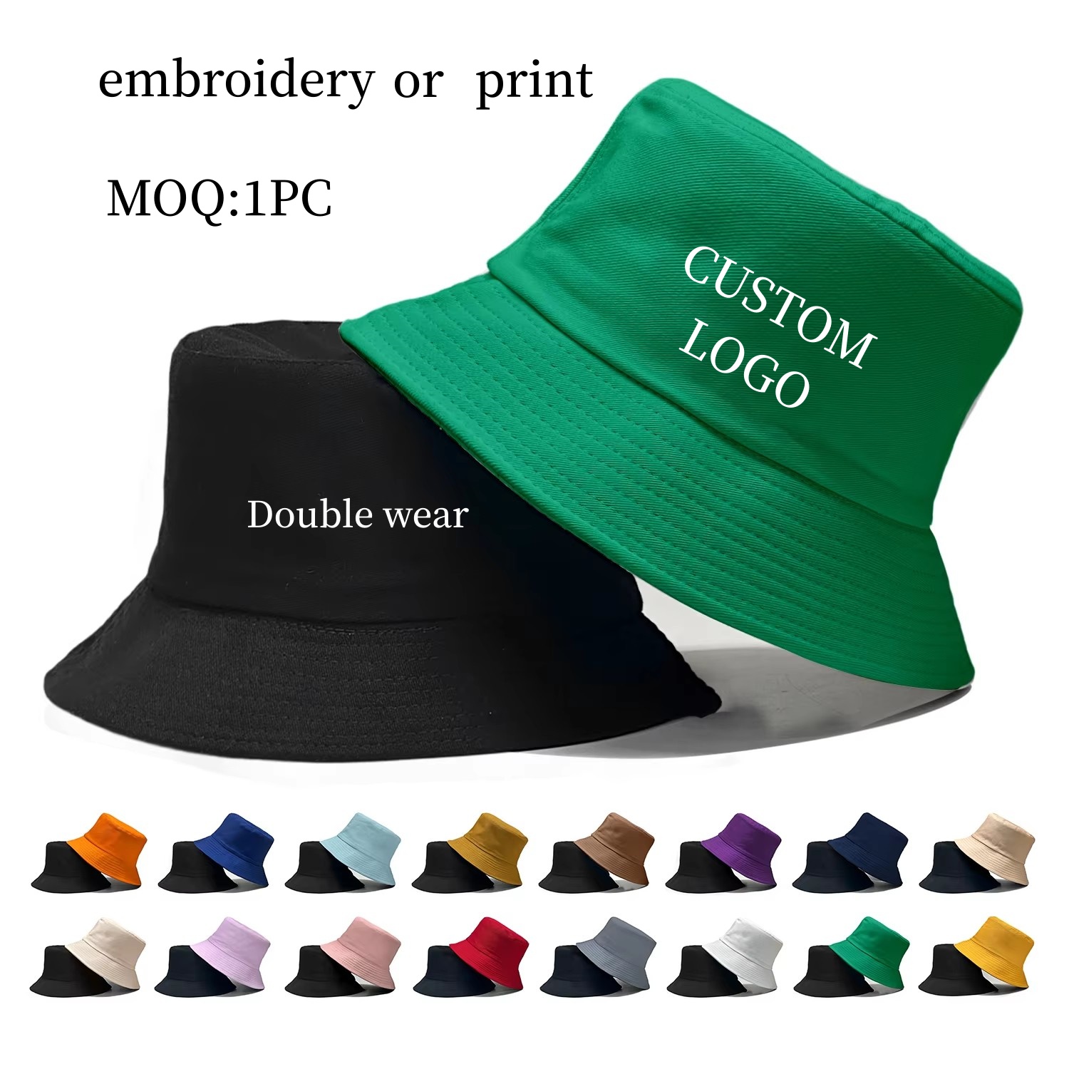 Custom Logo Double Side Fisher - Bucket Hat Cotton avis et prix
