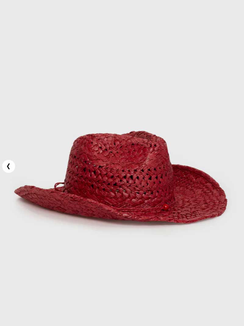 Cowboy hat red hand-painted su - Cowboy Hat Straw avis et prix