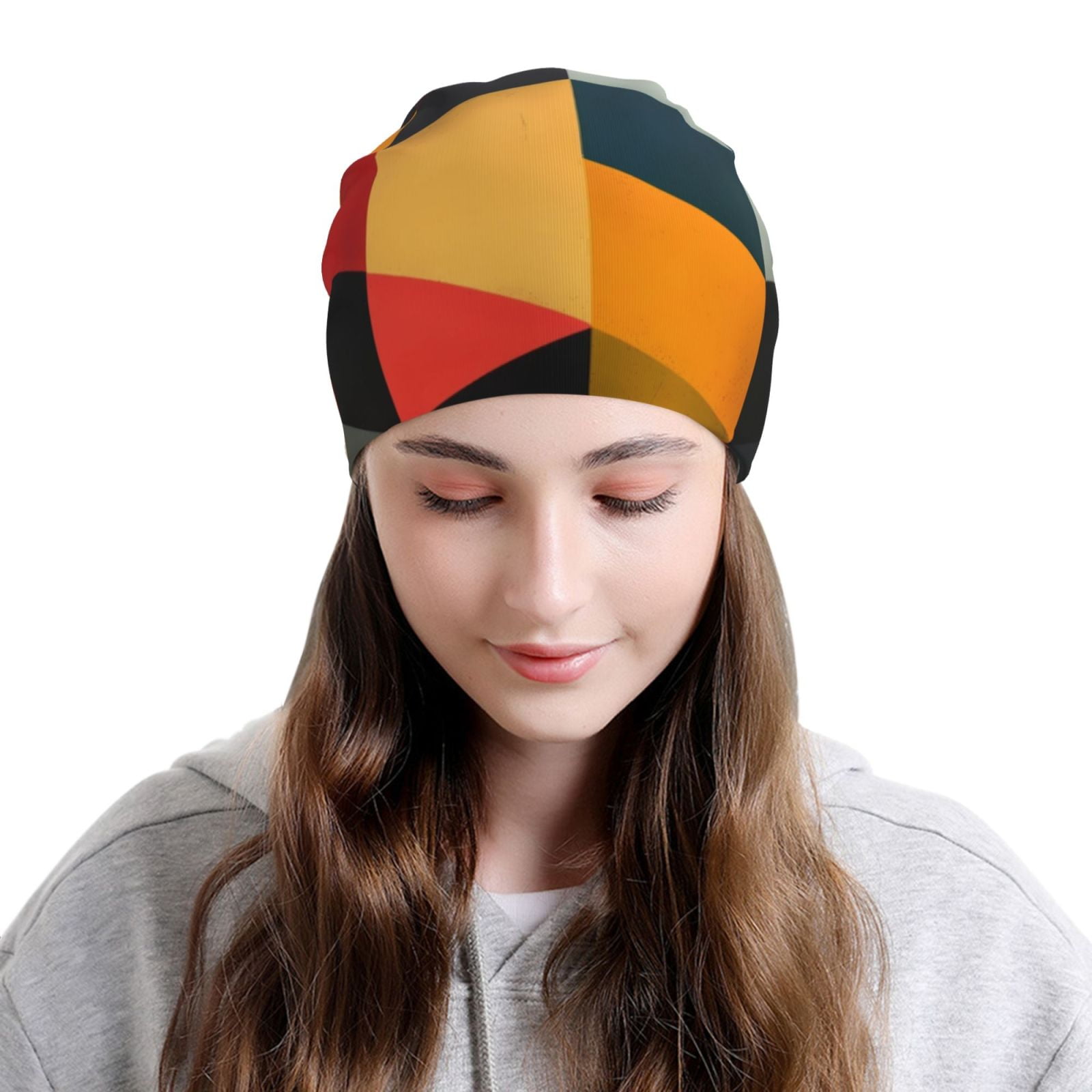 Geometric Cube Pattern Art Pri - Beanie Cuffed Knit avis et prix