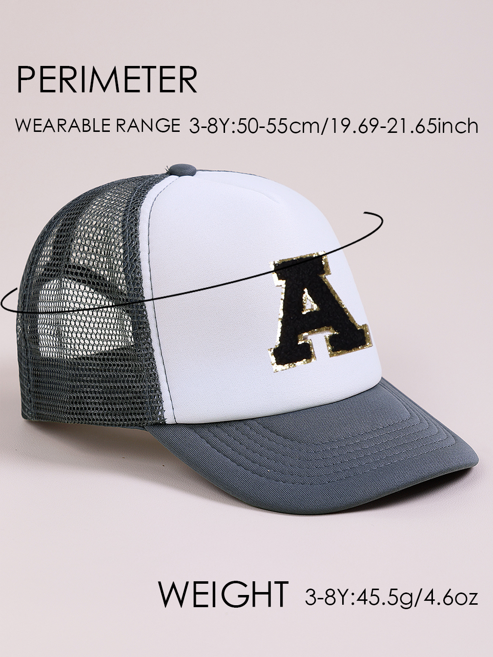 1pc Gray Hat With 26-Letter Pa - Visor Sun Hat avis et prix
