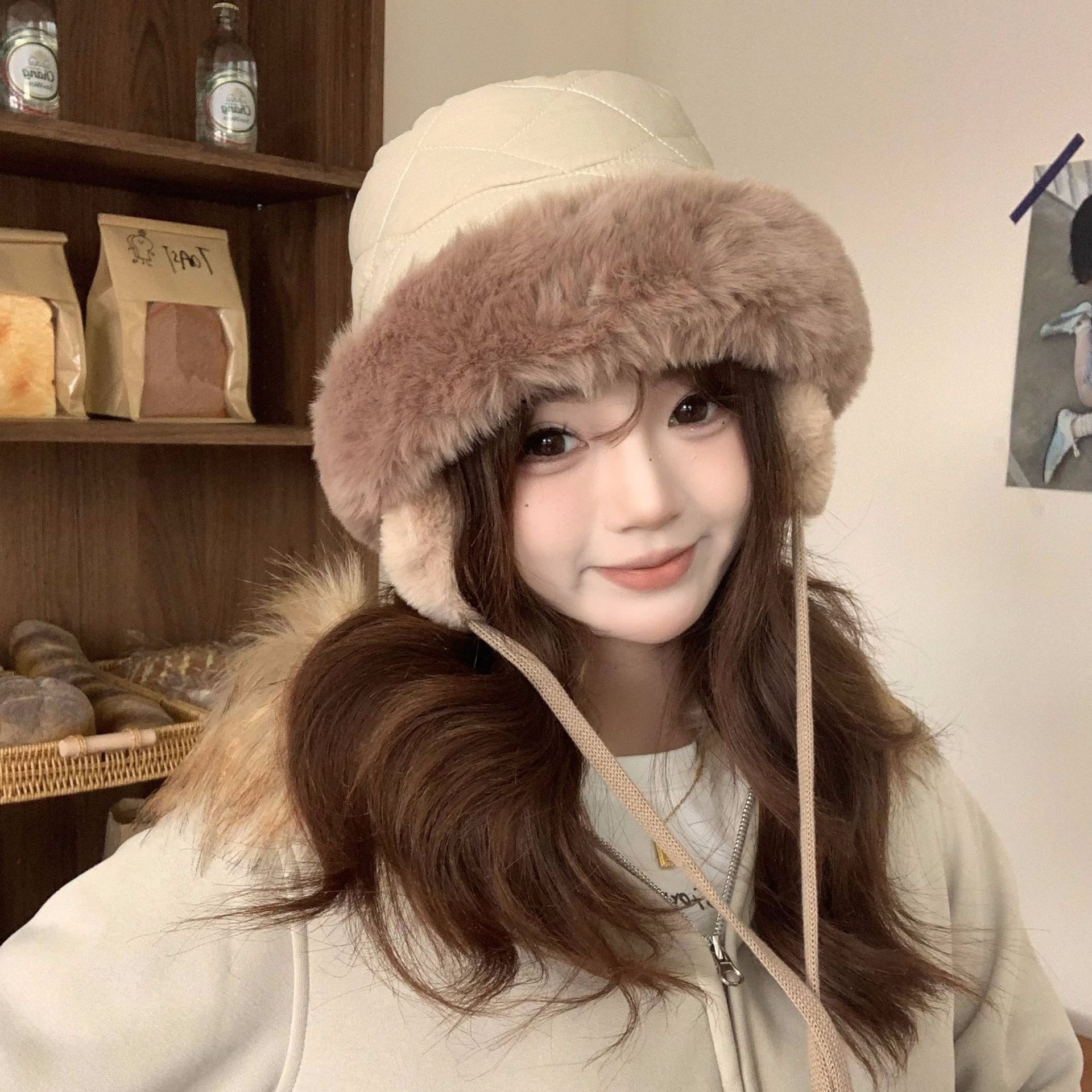 Women's Winter Quilted Faux Fu - Trapper Hat Ear Flap avis et prix