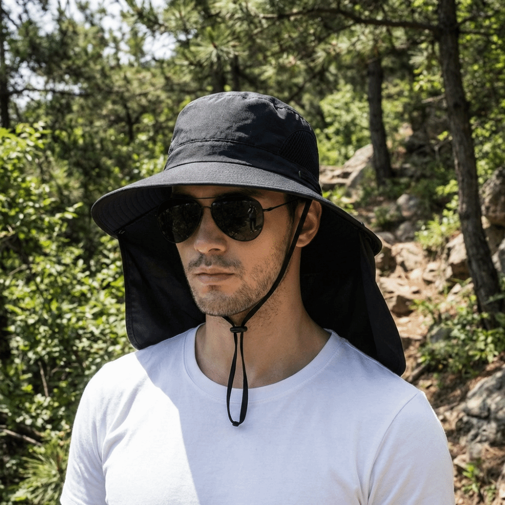 Removable Cloth Men Sun Hat Bi - Visor Sun Hat avis et prix