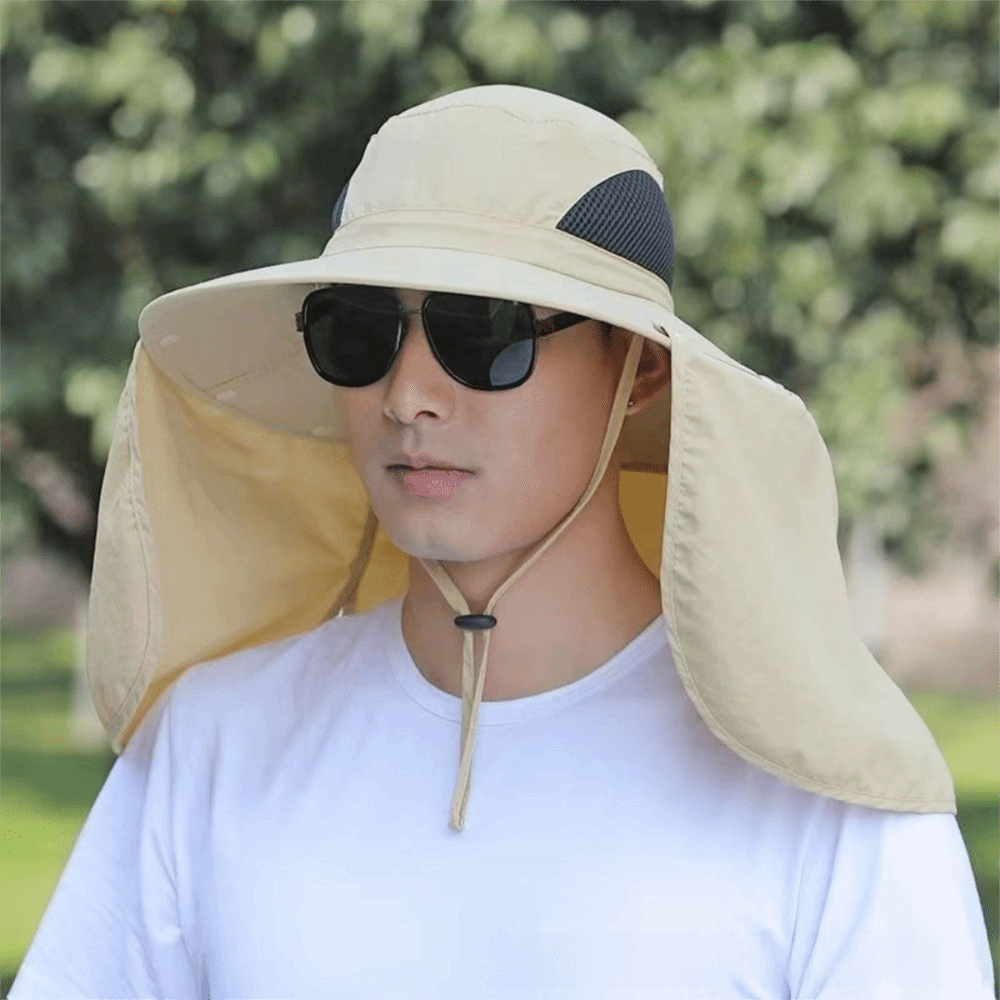 Removable Cloth Men Sun Hat Bi - Visor Sun Hat avis et prix