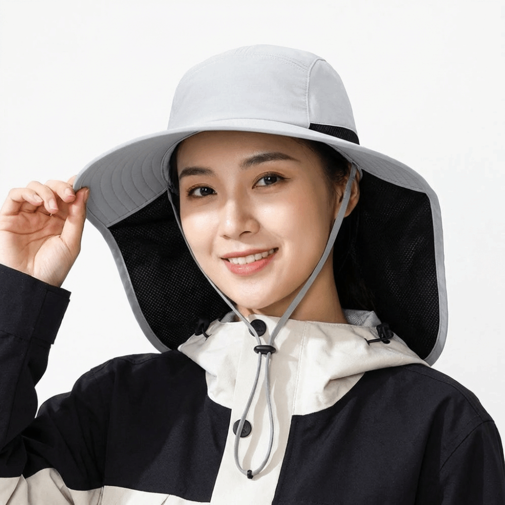 Fashion Wide Brim Outdoor Sun  - Bucket Hat Cotton avis et prix