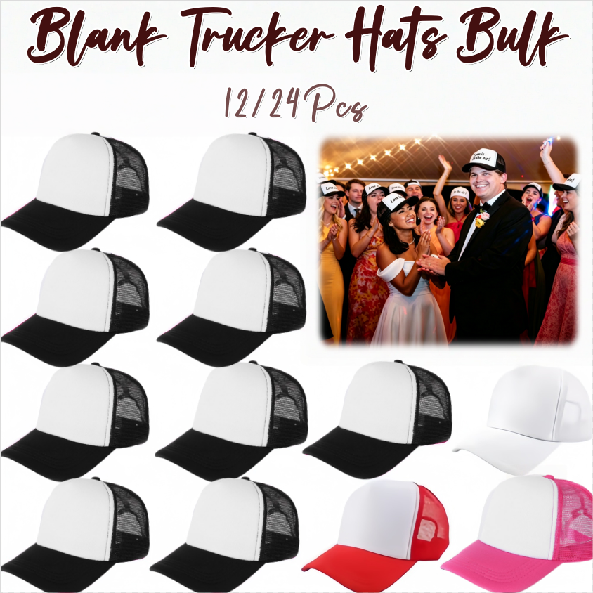 12-24Pcs Blank Trucker Hats Bu - Trucker Cap Mesh avis et prix