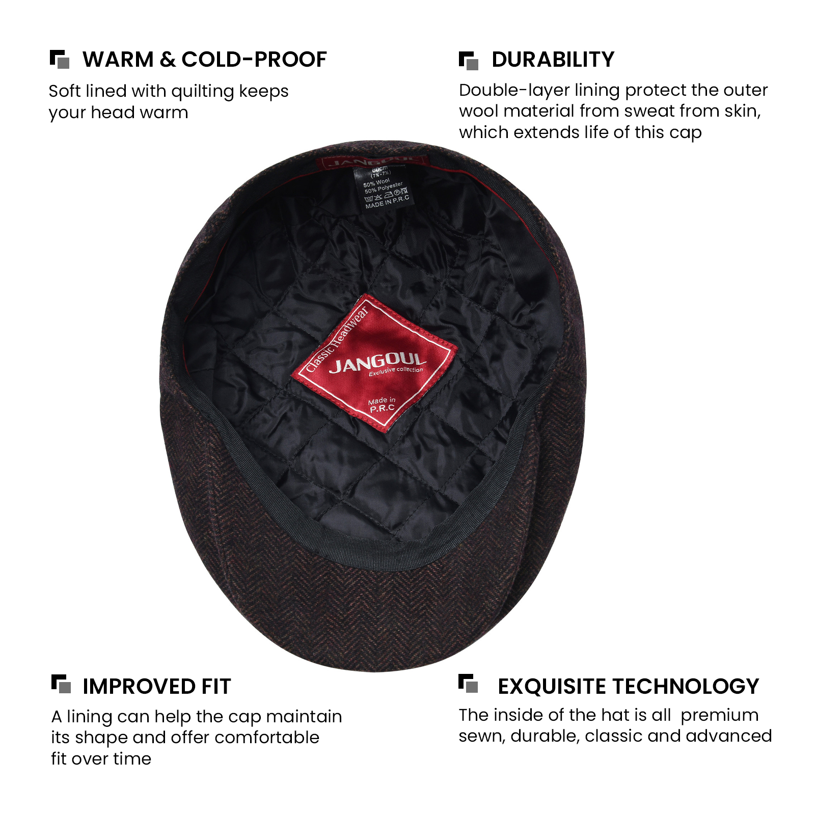 JANGOUL Herringbone Flat Ivy N - Newsboy Cap Ivy avis et prix