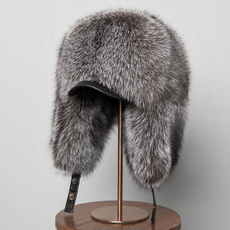 100% Real Fox Fur Hats Women's - Trapper Hat Ear Flap avis et prix