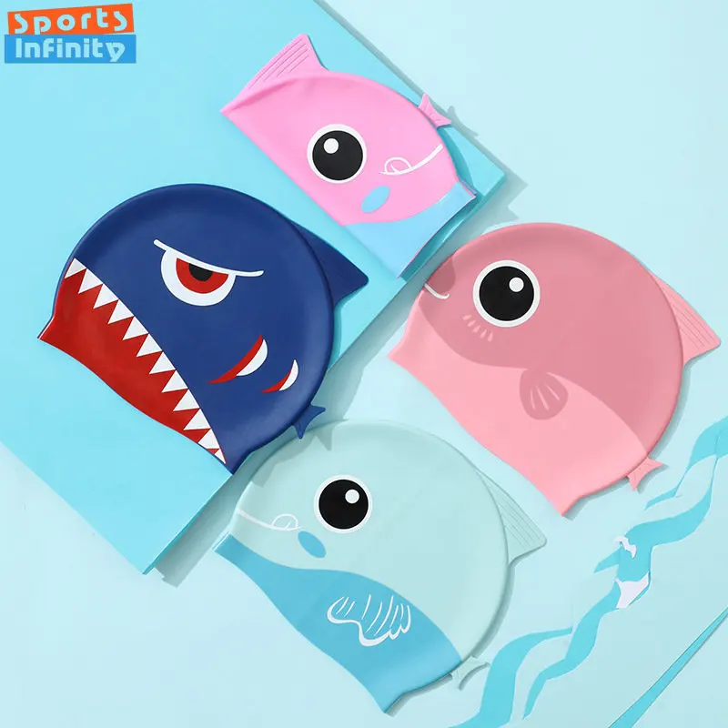 Cartoon Cute Fish Shark Silico - Swim Hat Silicone avis et prix