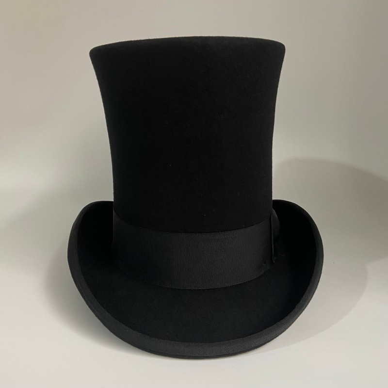Black Wool Felt Top Hat Men's  - Fedora Hat Wool avis et prix