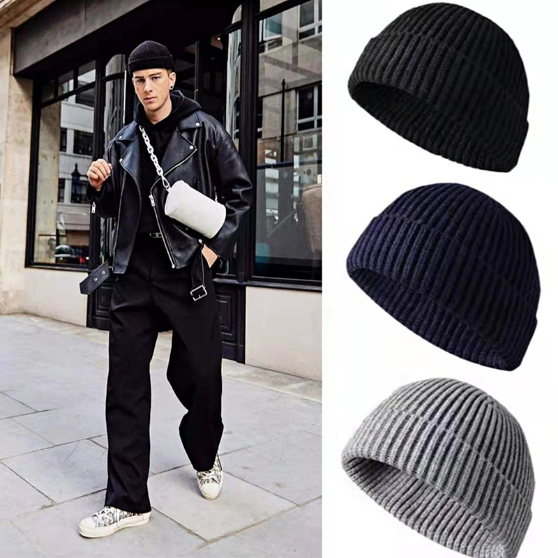 1Pcs Winter Warm Unisex Wool B - Beanie Cuffed Knit avis et prix